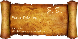 Puns Dóra névjegykártya